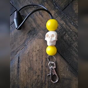 Yellow and White Skull ✨ Handmade Freshie Hanger